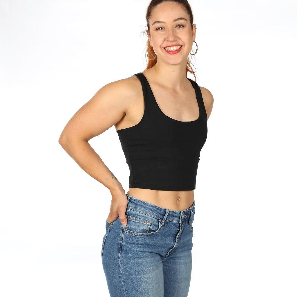 Papierschnittmuster Sporttop Crop Frau Yara XS-XXL
